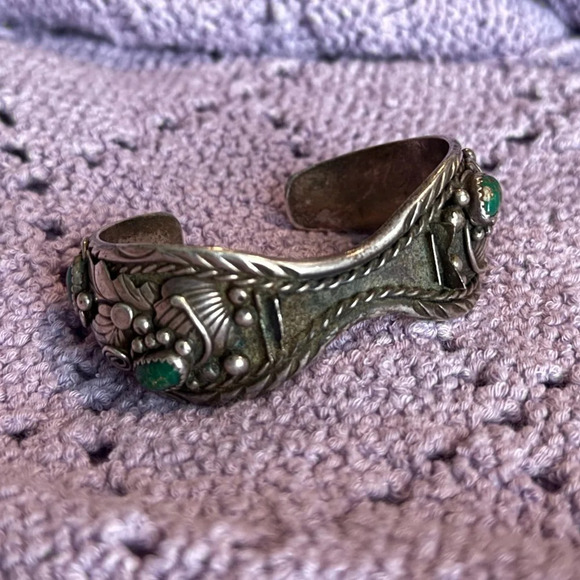 YAZZIE NAVAJO CUFF BRACELET 925 SILVER Mid 20th‎ Century - Picture 1 of 10